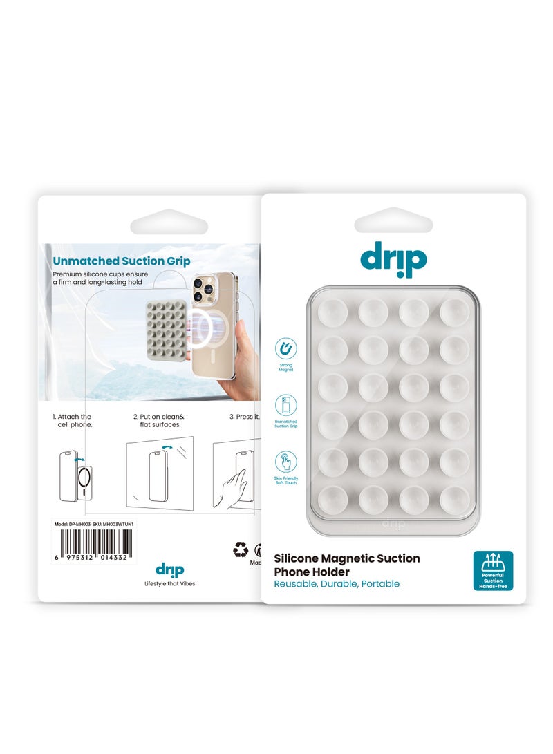 DRIP Magnetic Silicone Drip Surface Adhesive Stand for Mobile Phone-white  - Image 4