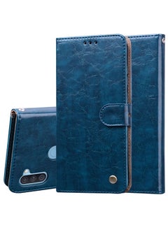 Generic Case Cover For Samsung Galaxy A11 Business Style Oil Wax Texture Horizontal Flip Leather Case with Holder & Card Slots & Wallet Royal Blue 