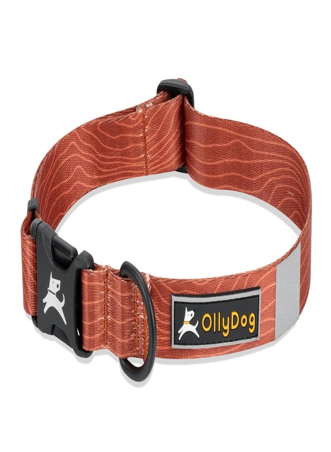 OllyDog طوق OllyDog Flagstaff، طوق جرو ناعم قابل للتعديل مع مشبك سريع الفتح، طوق مثالي للكلاب للاستخدام اليومي والمغامرات (صغير، بنقشة خشب الطين) - Image 1