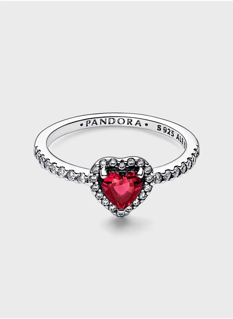 PANDORA Elevated Red Heart Ring