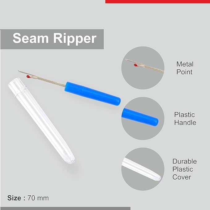 THE PAGH THE PAGH Seam Ripper Tool Set Piece Sewing Accessories Kit for Stitch Removal Thread Cutting Ideal for Sewing Tailoring DIY Projects Stainless Steel Blades with Comfort Grip HandlesPack Of 4  - Image 5