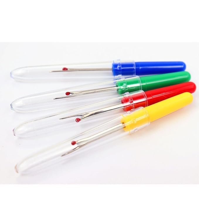 THE PAGH THE PAGH Seam Ripper Tool Set Piece Sewing Accessories Kit for Stitch Removal Thread Cutting Ideal for Sewing Tailoring DIY Projects Stainless Steel Blades with Comfort Grip HandlesPack Of 4  - Image 1