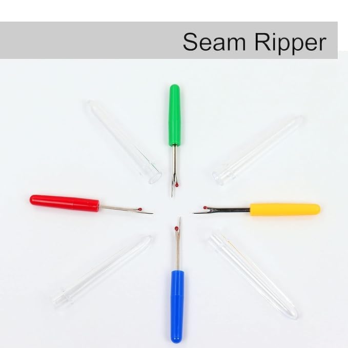 THE PAGH THE PAGH Seam Ripper Tool Set Piece Sewing Accessories Kit for Stitch Removal Thread Cutting Ideal for Sewing Tailoring DIY Projects Stainless Steel Blades with Comfort Grip HandlesPack Of 4  - Image 4