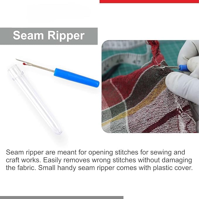 THE PAGH THE PAGH Seam Ripper Tool Set Piece Sewing Accessories Kit for Stitch Removal Thread Cutting Ideal for Sewing Tailoring DIY Projects Stainless Steel Blades with Comfort Grip HandlesPack Of 4  - Image 3