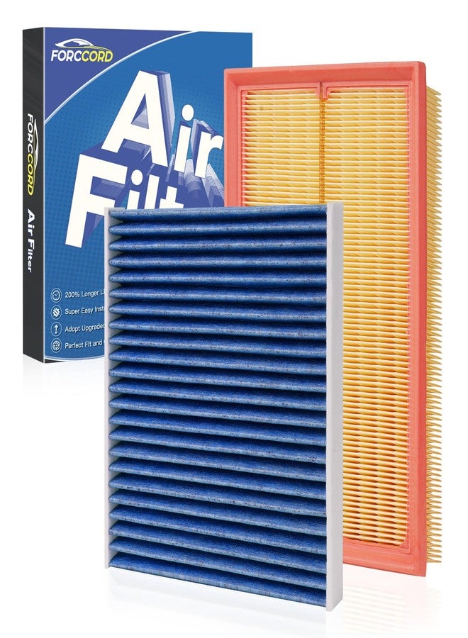 Forccord Cabin Air Filter and Engine Air Filter Fit for Volkswagen Golf 2019-2021 1.4L, Jetta 2019-2021 1.4L Activated Carbon Cabin Filter Replacement CF11643 5QM129620B Accessories - Image 1