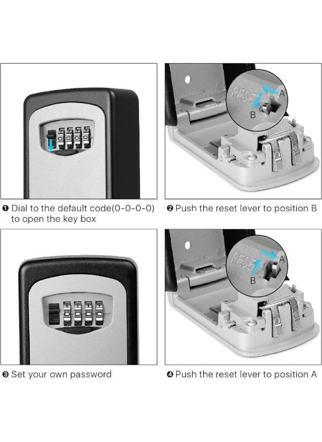 Tactix - Durable Solid Cast Iron 4-Digit Code Access Key Safe Box Grey and Black 88 x 122 x 40 mm 321310 - Image 1