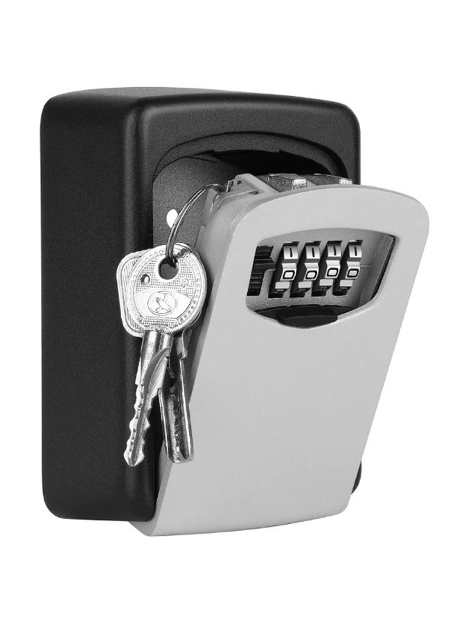 تاكتيكس 321310 خزنة أمان من الحديد الزهر المتين الصلب بمفتاح وصول مكون من 4 أرقام رمادي وأسود مقاس 88 × 122 × 40 ملم - Image 1