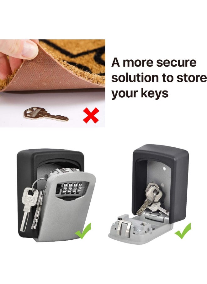 Tactix - Durable Solid Cast Iron 4-Digit Code Access Key Safe Box Grey and Black 88 x 122 x 40 mm 321310 - Image 1