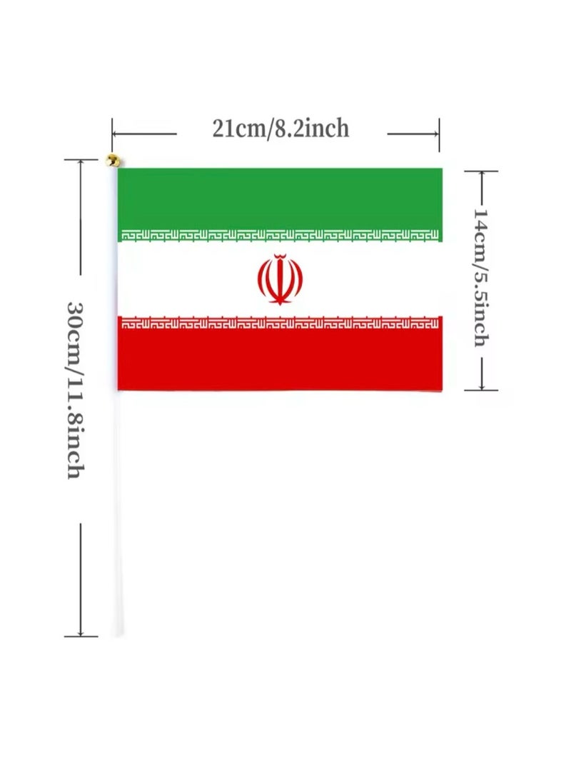 10PCS Pole Stick Handheld Flags World Country National Teams Flags in Hand, for Match, Football Party, Restaurant, Bar Decoration (IRAN) - Image 3