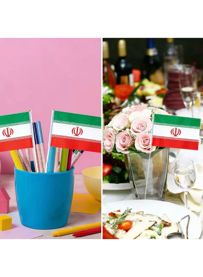 10PCS Pole Stick Handheld Flags World Country National Teams Flags in Hand, for Match, Football Party, Restaurant, Bar Decoration (IRAN) - Image 2