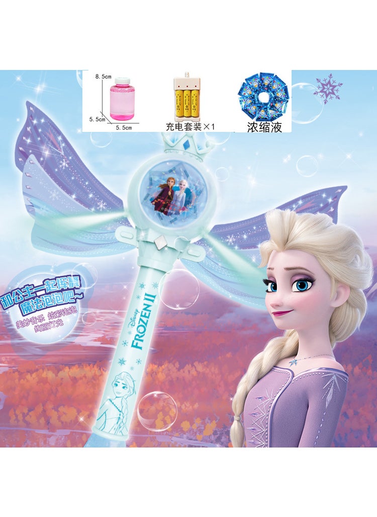 Generic - Online celebrity Princess magic stick bubble machine fairy handheld luminous music leak-proof bubble stick girl toy automatic - Image 1