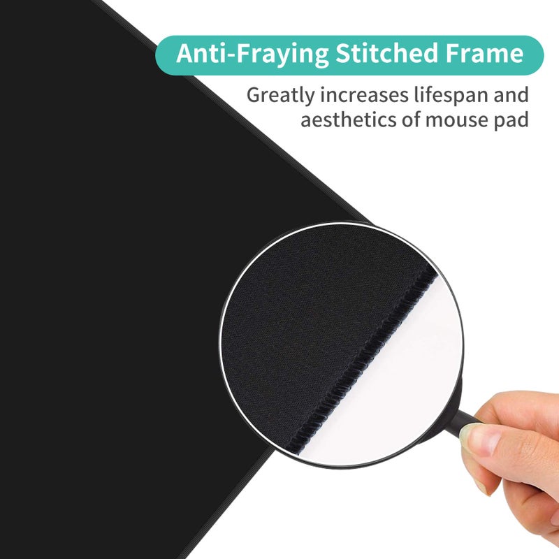 Dynippy Thin Extended Gaming Mouse Pad ï¼ˆ31.5 * 11.8 * 0.08 inchï¼‰ with Stitched Edges Large Mousepad Long XXL Keyboard and Mouse pad Desk Mat for Gaming Office & Home - Black Gold Marble - Image 4