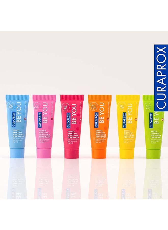 CURAPROX Be You Six-Taste-Pack - Mini Travel Size Toothpaste, 6 Flavoured Toothpaste Taste Pack + CS 5460 Ultra-Soft Toothbrush Multicolour - Image 2