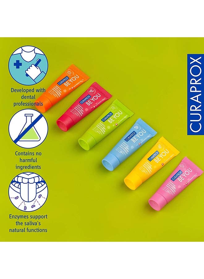 CURAPROX Be You Six-Taste-Pack - Mini Travel Size Toothpaste, 6 Flavoured Toothpaste Taste Pack + CS 5460 Ultra-Soft Toothbrush Multicolour - Image 4