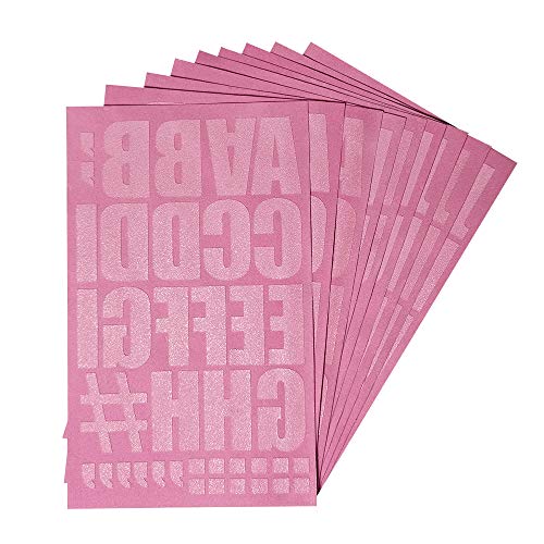 Magfok Iron on Transfer 2 Inch Pink Flock Letter, 9 Sheet (More Color Options) - Image 1