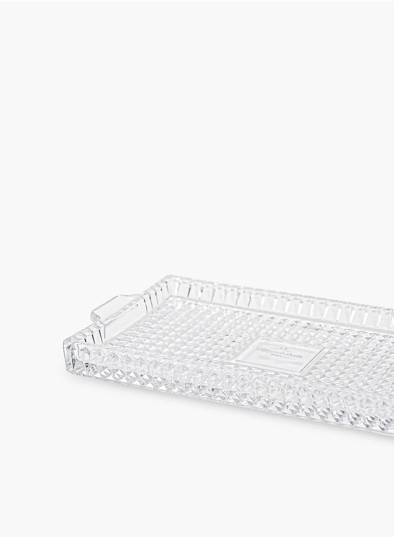 Villeroy & Boch Spiral Crystal Rectangular Tray With Handle 30x19cm