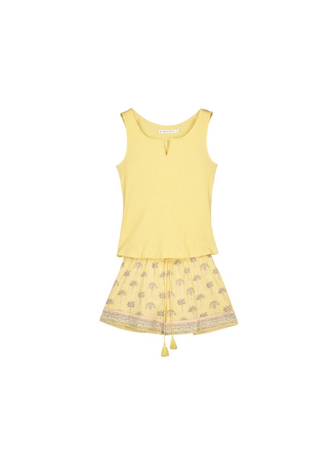 women'secret - Short pajamas with wide yellow straps - Image 1