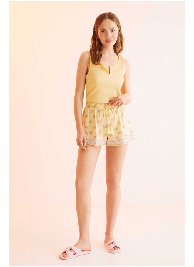 women'secret - Short pajamas with wide yellow straps - Image 1