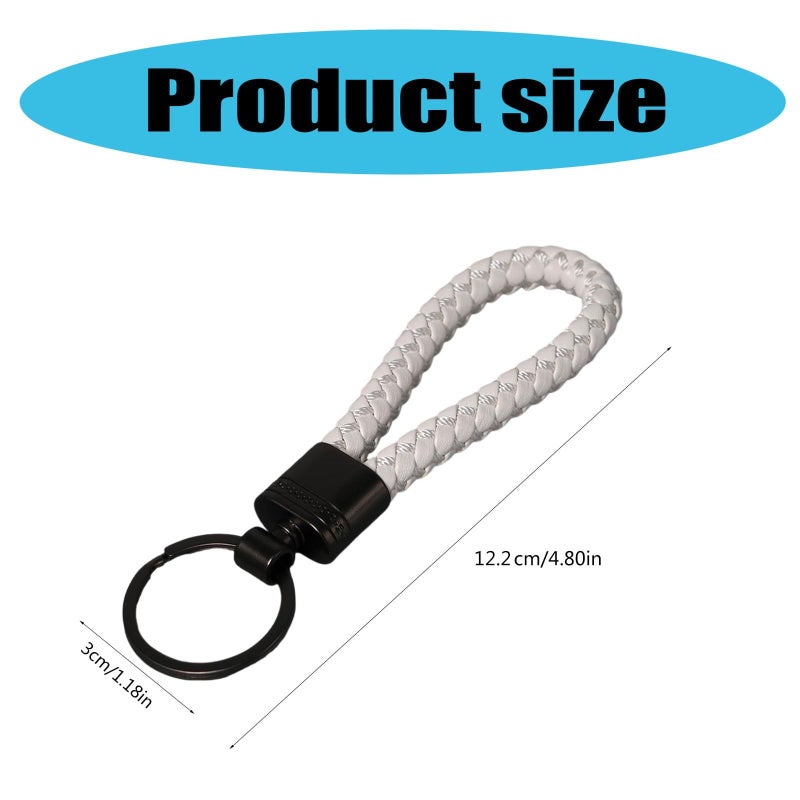 Handcraft Braided Pattern Dumb Leather Keychain With Alloy Clasp For Daily Gift Use - Image 5