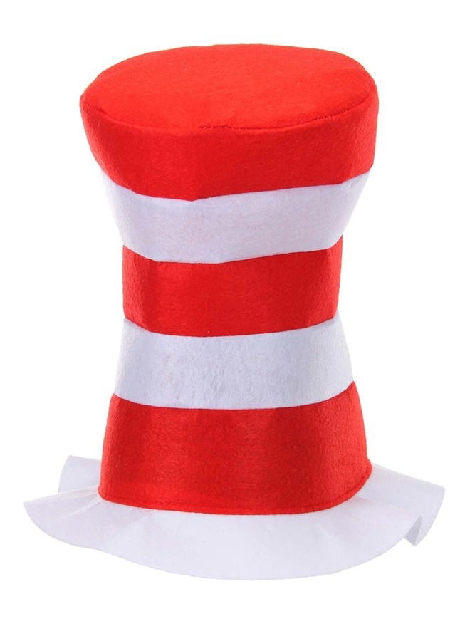 elope Dr. Seuss Cat in the Hat Kids Costume Hat Accessory- Striped Stovepipe Hat with Brim - Officially Licensed, Red, Standard - Image 4