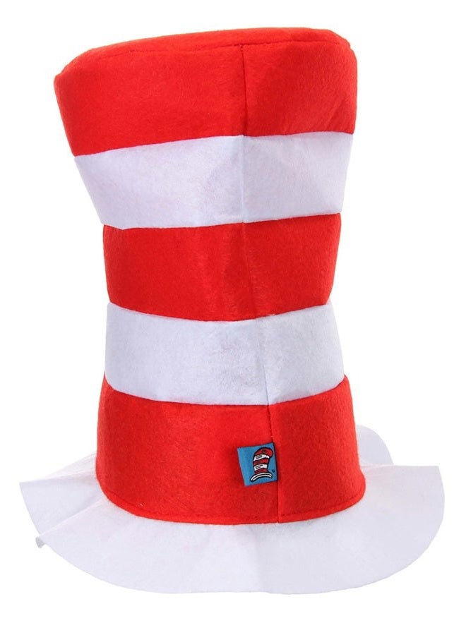elope Dr. Seuss Cat in the Hat Kids Costume Hat Accessory- Striped Stovepipe Hat with Brim - Officially Licensed, Red, Standard - Image 5