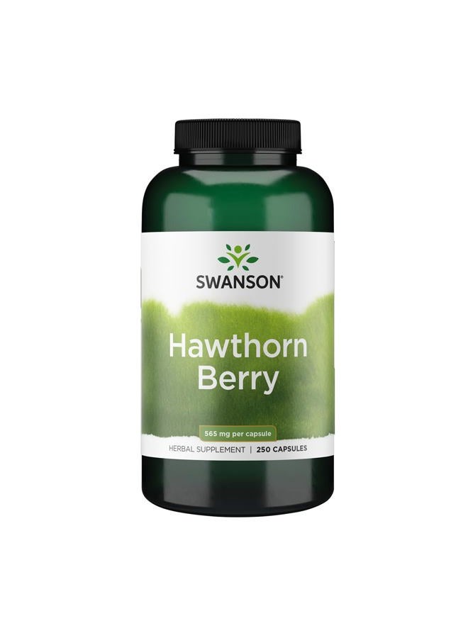 SWANSON Hawthorn Berry - Antioxidant, Circulation Support (250 Capsules, 565 mg Each) - Image 1