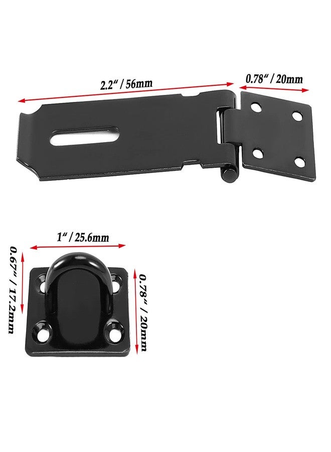 JOIKIT 8 Pack 4 Inch Black Stainless Steel Door Locks Hasp Latch, Padlock Hasp for Door Gate - Image 2