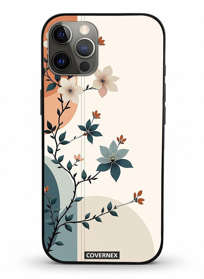 Covernex Apple iPhone 12 Pro Protective Case Cover Printed Featuring Elegant Leafy Branches - Image 2
