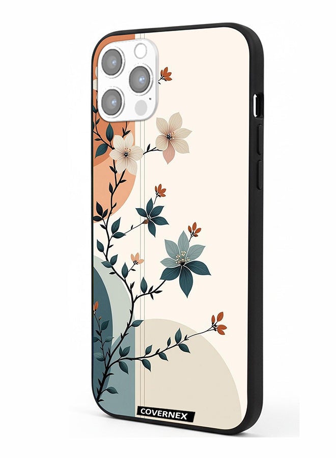 Covernex Apple iPhone 12 Pro Protective Case Cover Printed Featuring Elegant Leafy Branches - Image 1