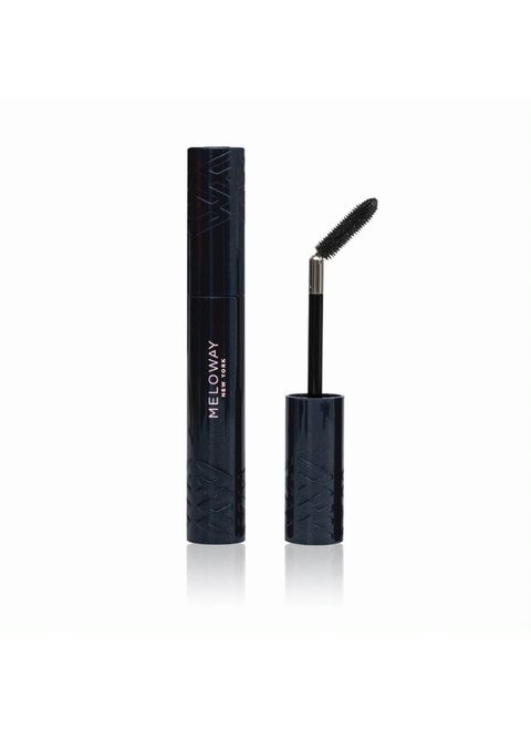 MELOWAY Your Way Mascara - Adjustable Wand, Lash-Conditioning Formula - Volumizing Lashes, Long-Lasting - Amino Acids, Argan Oil, Red Algae Extract - Vegan, Cruelty-Free, Clean - Super Black - 8 ml