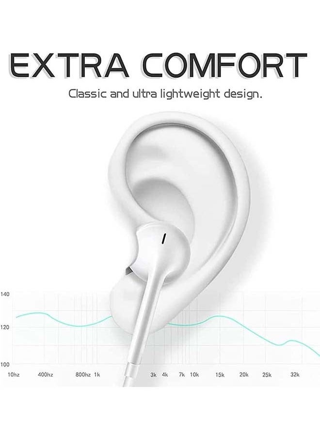 Generic - Earphones with Lightning Connector (Built-in Mic and Volume Control) Compatible with iPhone 14/13/12/SE/11/XR/XS/X/8/7 - All iOS White - Image 1