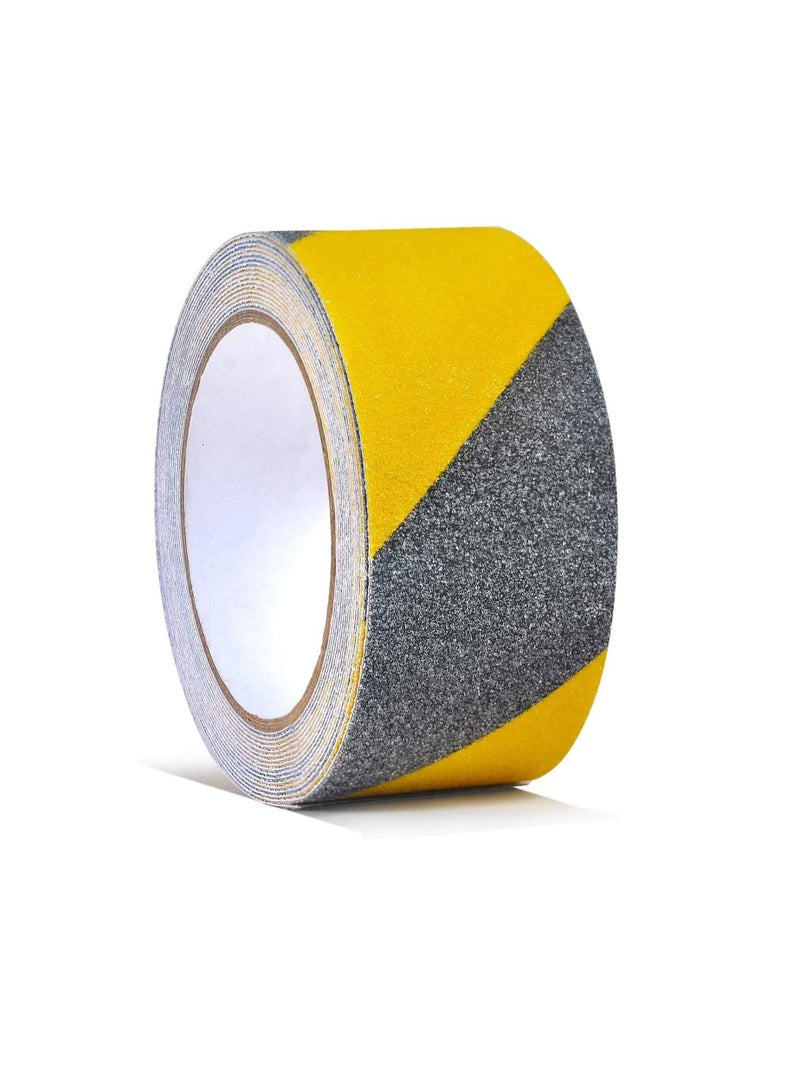 ويل ميد أشرطة شرائط انزلاق من ويلميد تزيد من الجر على سطح أملس تمنع الانزلاق بشكل فعال مصنوعة من المعادن الطبيعية في الداخل والخارج 1 بوصة × 60 قدم أصفر أسود - Image 1