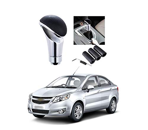 PRIKNIK Black Car Gear Shifter Lever Manual Modified Shifter Knob Handle Shift Lever Fit with 8mm 10mm 12mm Adapters Compatible with C-hevrolet S-ail - Image 1
