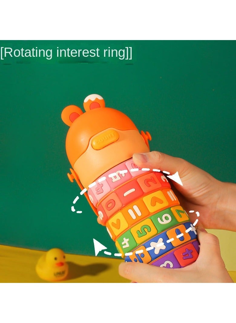 تويسو زجاجة مياه لتعلم الرياضيات من Twisoo Kids - 430 مل، خالية من مادة BPA، مصنوعة من الفولاذ المقاوم للصدأ مانعة للتسرب، معزولة بالفراغ مع القش والحزام - Image 5