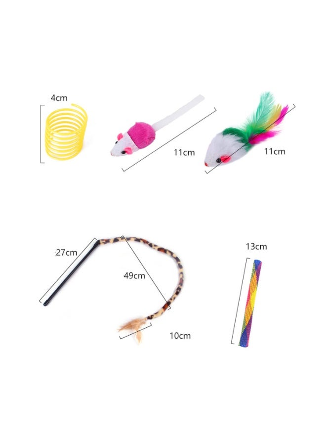 Flushrenic A set of 22 cat toys, including an interactive feather toy, a non erasable mouse doll, a polyester wrinkled ball bell toy strap, and a foldable tunnel, among other cat toys - Image 3
