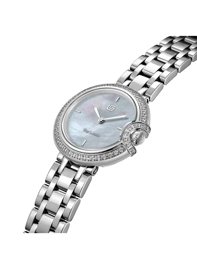 غاي لاروش Morgan White Dial Stainless Steel Bracelet Analog Watch for Women, 28mm
