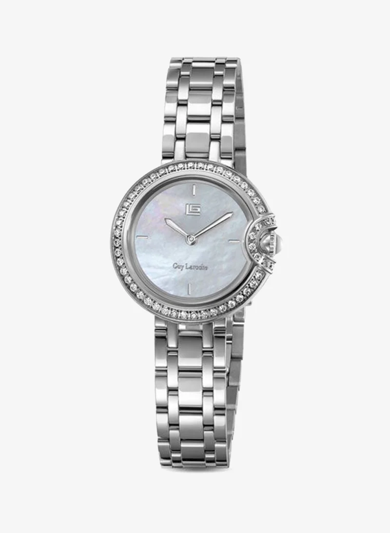 غاي لاروش Morgan White Dial Stainless Steel Bracelet Analog Watch for Women, 28mm