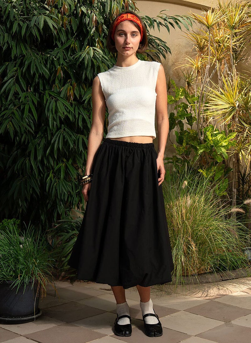 Black Maxi Balloon Skirt