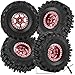 hopsupRC RC 10 Beadlock Truck Tires for 118 124 Trx4m SCX24 RC CrawlerRC Wheels TiresAluminum 10 Beadlock Wheel Rim10in Tires TyresRed4PCS - Image 2