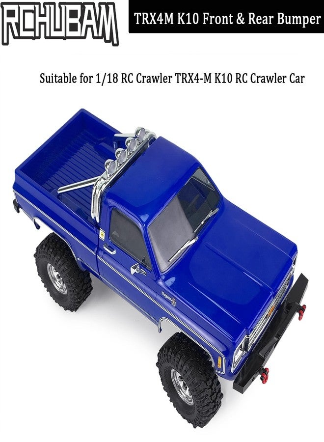 RCHUBAM TRX4M K10 Front & Rear RC Bumper 1Set Aluminum RC Car Bumper with Red Metal Trailer Hitch Hooks Compatible for 1/18 TRX4M K10 RC Crawler Car (Front & Rear) - Image 5
