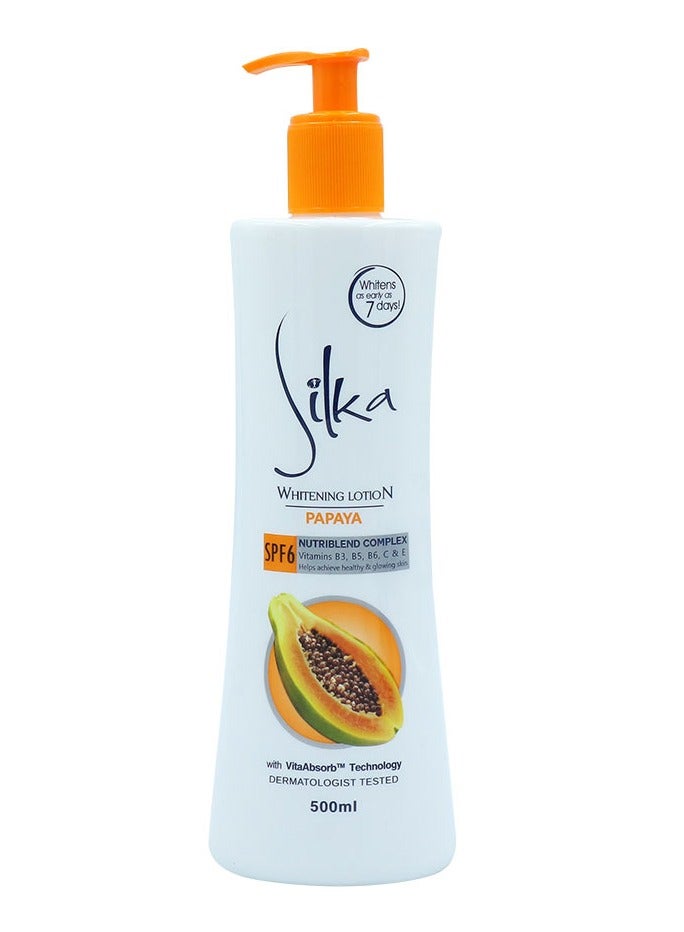 Silka Papaya Whitening Lotion SPF6 500ml 