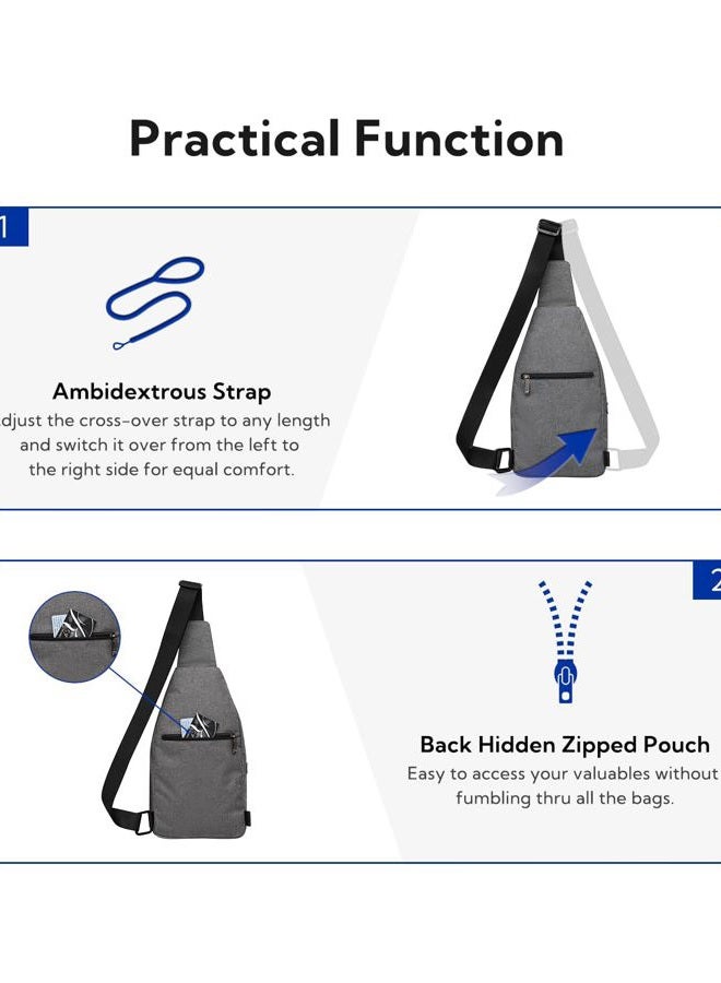 WATERFLY Small Crossbody Sling Backpack Anti Theft Backpack for Traveling Chest Shoulder Bag - Image 4