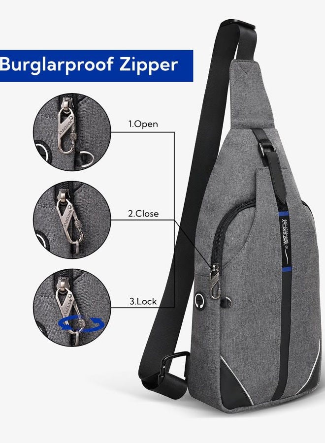 WATERFLY Small Crossbody Sling Backpack Anti Theft Backpack for Traveling Chest Shoulder Bag - Image 3