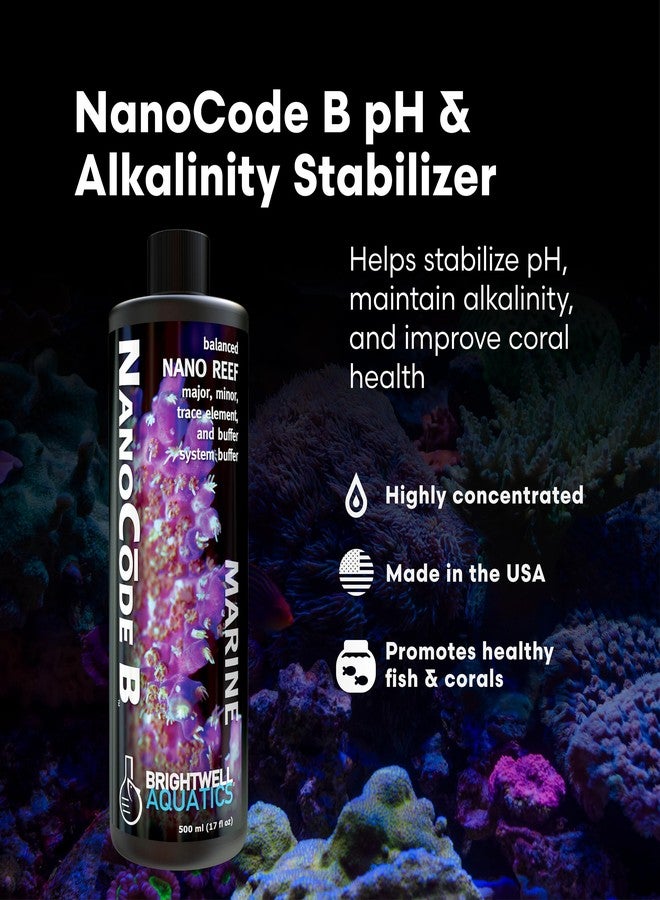 برايت ويل أكواتيكس برايتويل أكواتيكس نانوكود بي - مُثبِّت درجة الحموضة والقلوية لأحواض الشعاب المرجانية النانوية - يدعم نمو المرجان وتكوين الأراغونيت - خالٍ من الفوسفات والسيليكات، 250 مل - Image 2