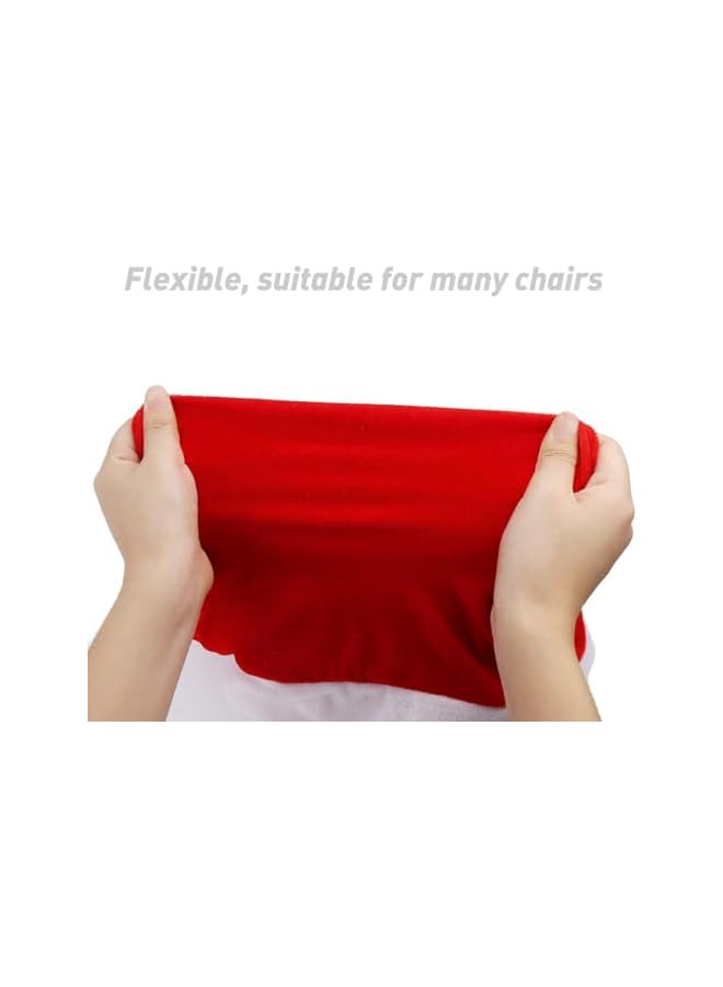 The Bros 4pc Red Hat Dining Chair Slipcovers,Christmas Chair Back Covers Kitchen Chair Covers for Christmas Holiday Festival Decoration - Image 4