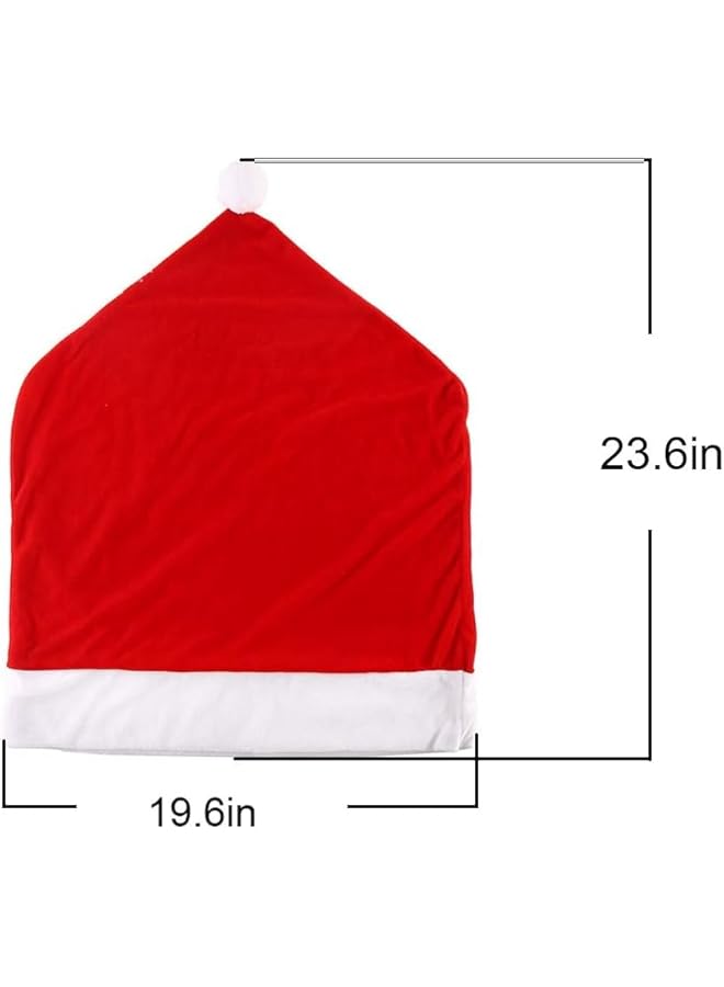 The Bros 4pc Red Hat Dining Chair Slipcovers,Christmas Chair Back Covers Kitchen Chair Covers for Christmas Holiday Festival Decoration - Image 2