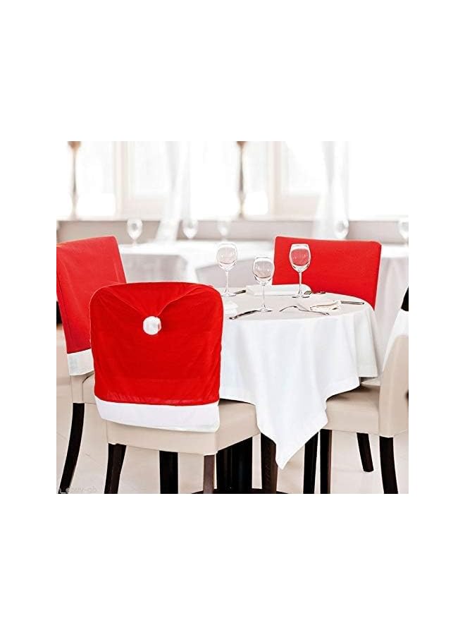 The Bros 4pc Red Hat Dining Chair Slipcovers,Christmas Chair Back Covers Kitchen Chair Covers for Christmas Holiday Festival Decoration - Image 5