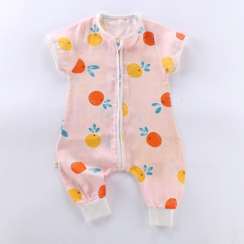 Baby Summer Sleep Sack Bamboo Cotton ZM pink orange short sleeve sleeping bag 