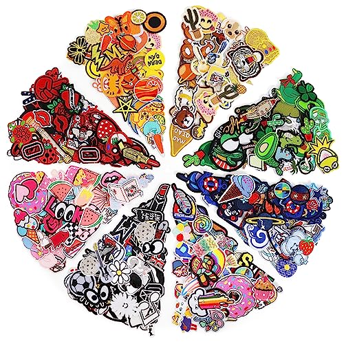 NICEVINYL Embroidered Iron-on Patches Applique: 72Pcs Random Assorted Decorative Patches Iron on/Sew on for Clothing Accessories - Image 1