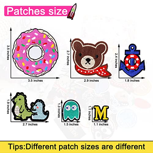NICEVINYL Embroidered Iron-on Patches Applique: 72Pcs Random Assorted Decorative Patches Iron on/Sew on for Clothing Accessories - Image 3